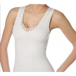 LADIES SINGLET LACE MOTIF THERMALS WOOL AND COTTON   TULIPANO INTIMO